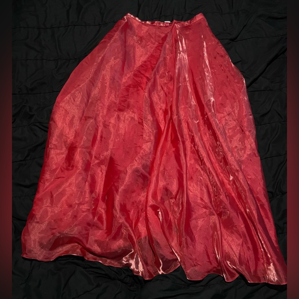 Pink coral prom maxi skirt
